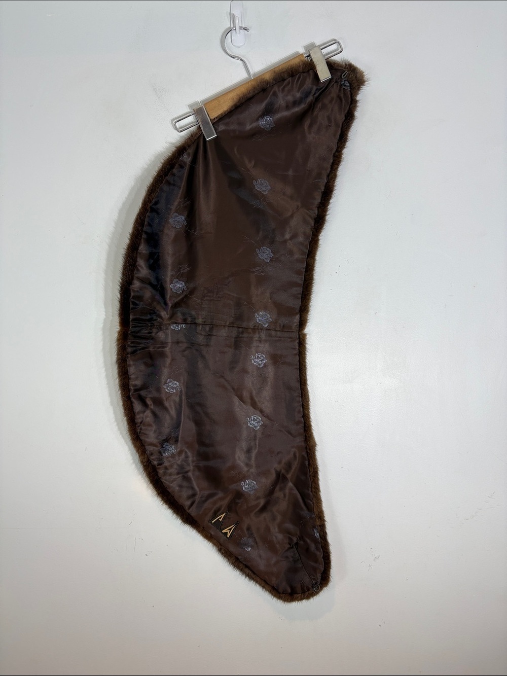 Vintage Genuine Fur Stole Shoulder Wrap Capelet Brown Old Hollywood Glam - Picture 6 of 13